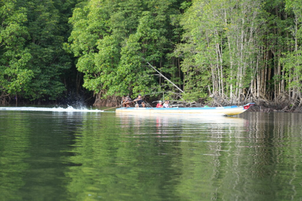 Longtail boat on the river