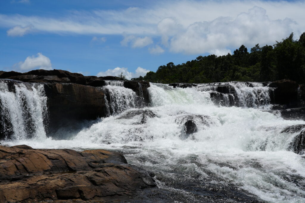 Waterfall detail, tiered rocks