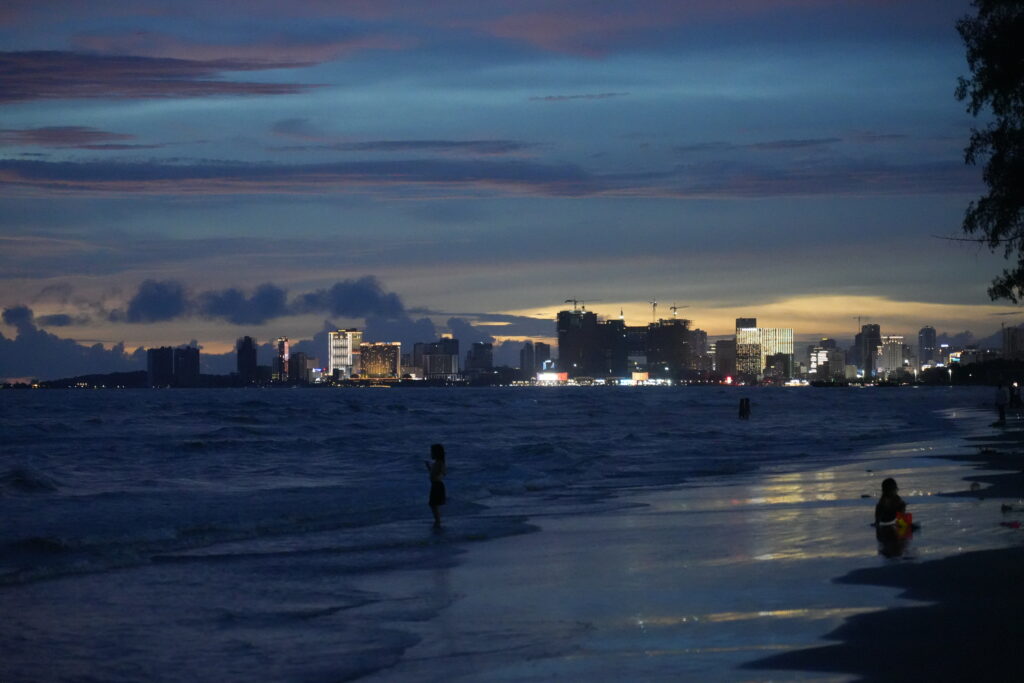Sihanoukville skyline, blue hour